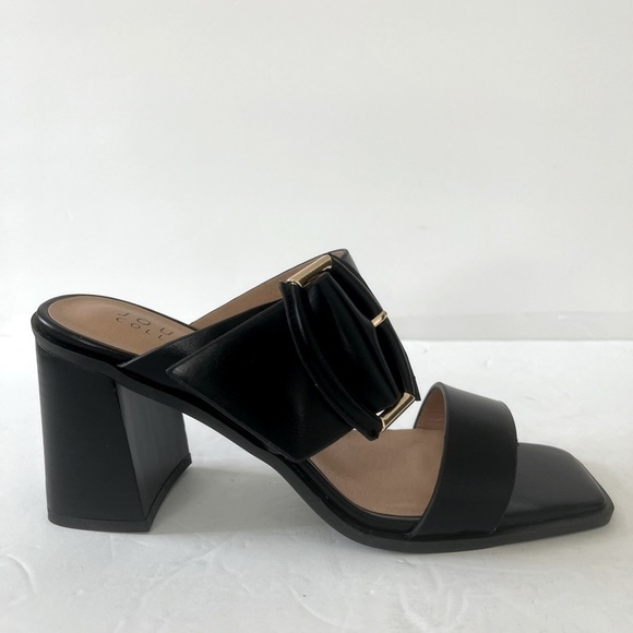 Journee Collection Women’s Junie Black Block Heel Sandals Shoes Size 10 NIB - Picture 8 of 12